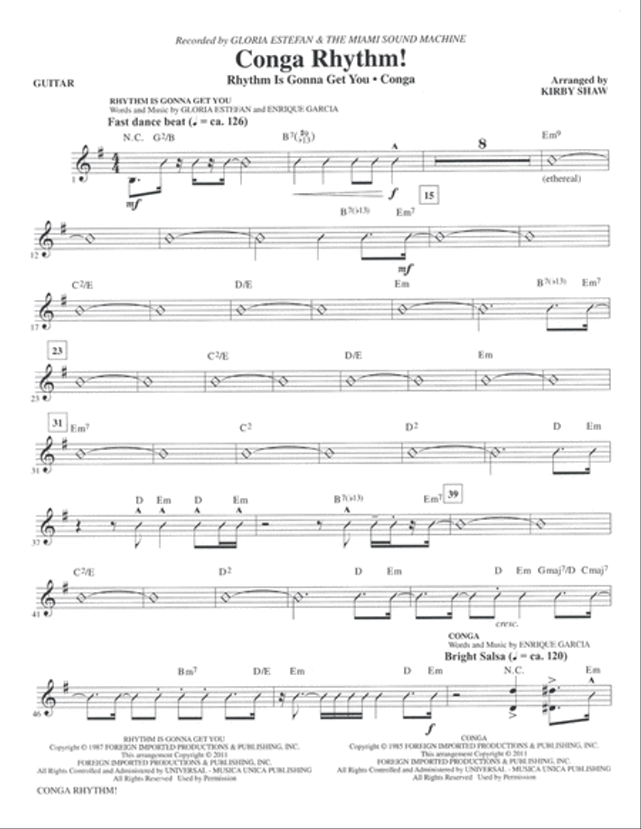 Conga Rhythm: Guitar Conga Rhythm: Guitar Guitar scores gallery preview page 1