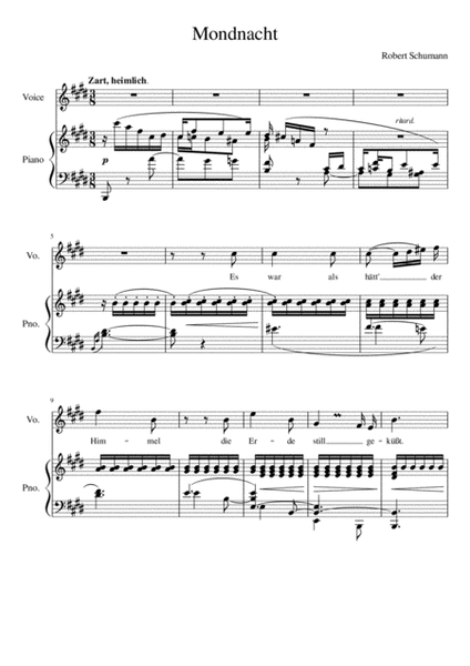 Mondnacht Op.39 No.5 - E Major