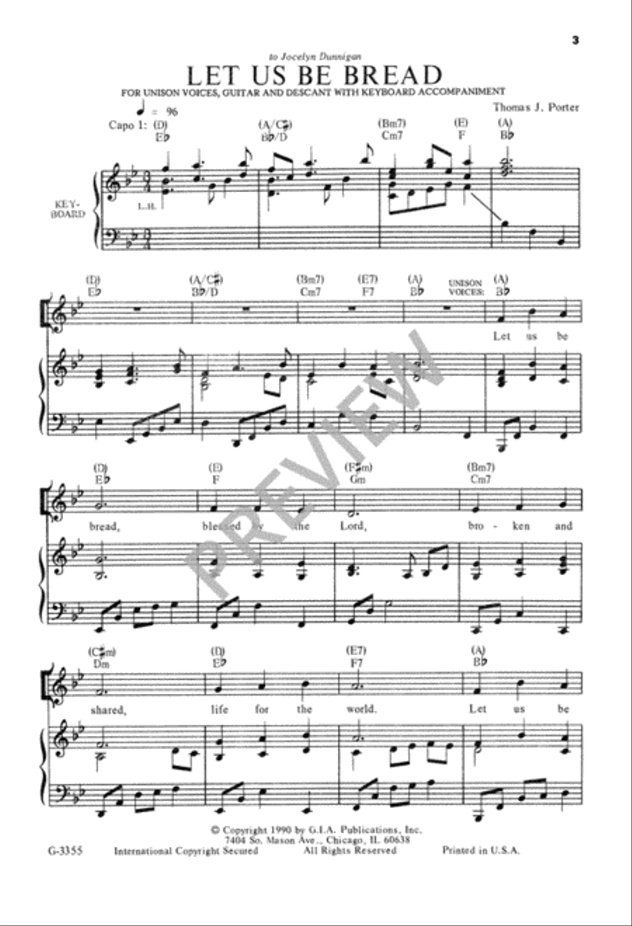 Let Us Be Bread Unison Choir scores gallery preview page 4