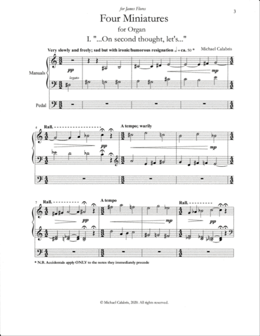 Four Miniatures (for Organ) image number null