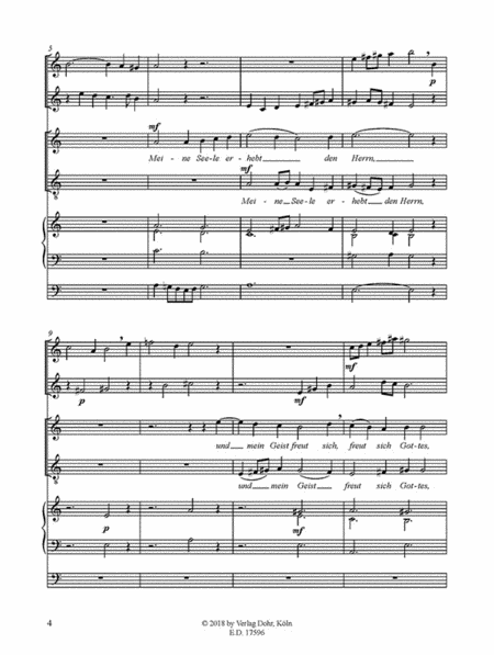 Magnificat (Marias Lobgesang) für zwei Solostimmen (Sopran und Tenor), Flöte, Oboe und Orgel