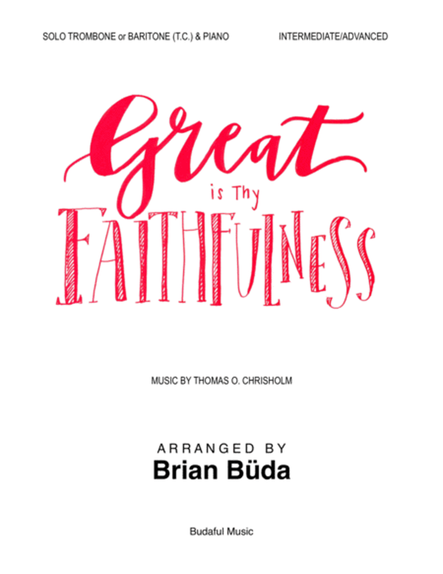 Great Is Thy Faithfulness - Solo Trombone/Baritone and piano image number null