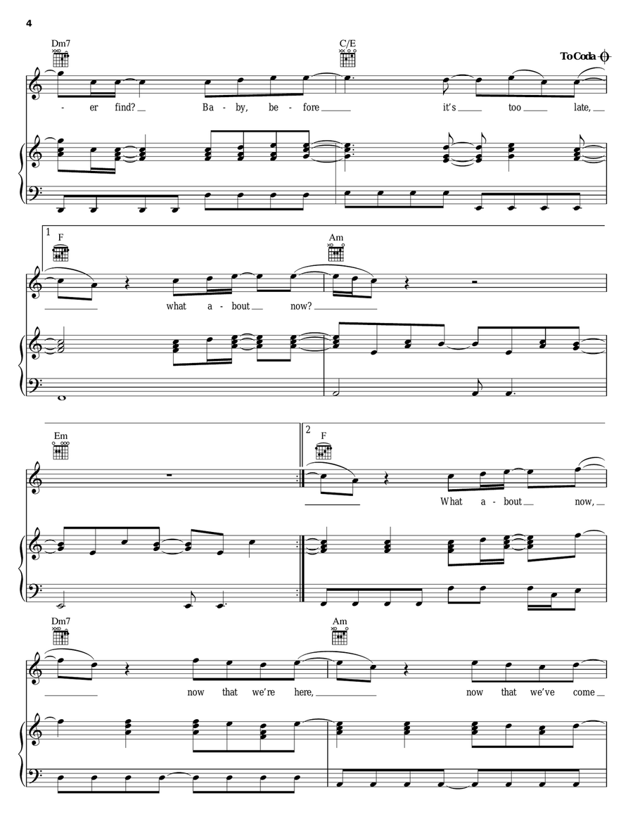 What About Now Piano, Vocal, Guitar scores gallery preview page 4