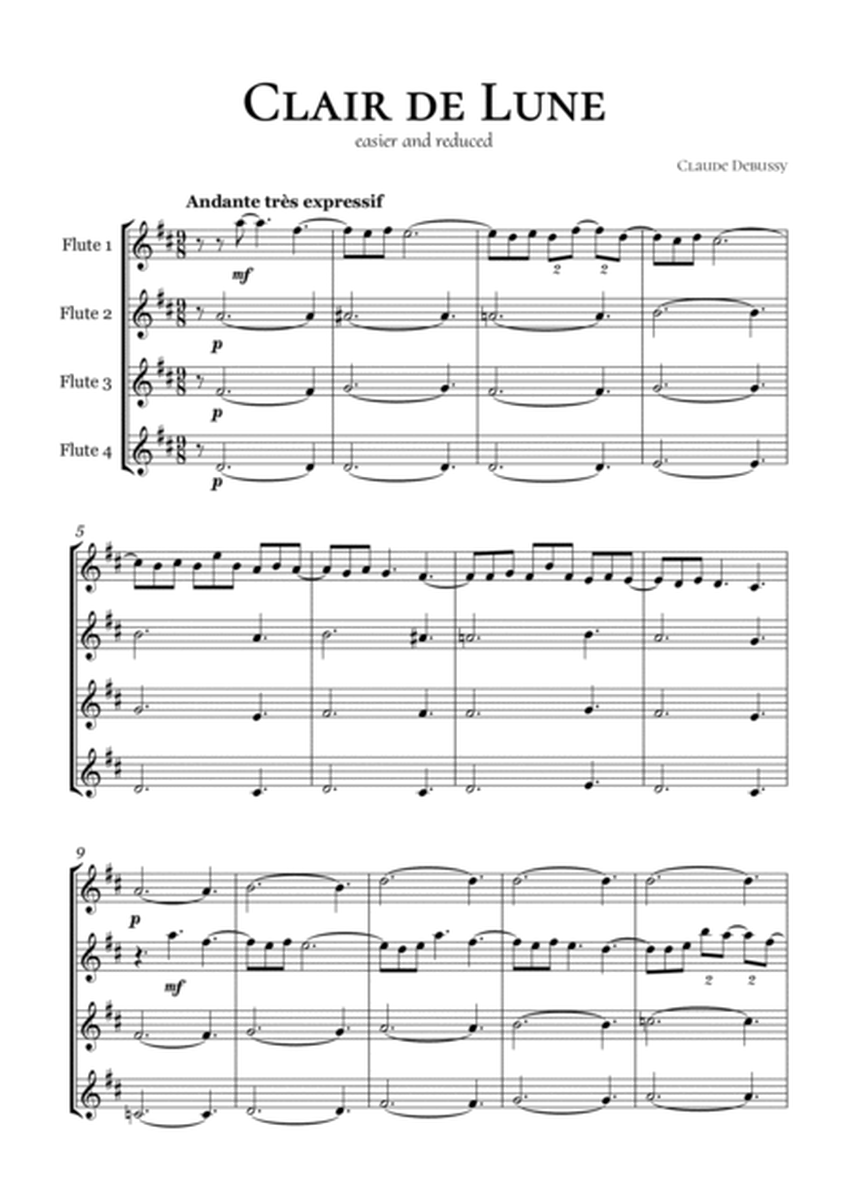 Clair de Lune Debussy Flute Quartet image number null