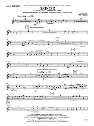 Grinch! A Christmas Choral Medley (from the motion picture Dr. Seuss' How the Grinch Stole Christmas): 2nd B-flat Trumpet