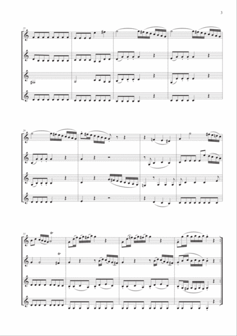 Divertimento N° 1 K. 136 for Clarinet Quartet Clarinet Quartet scores gallery preview page 3