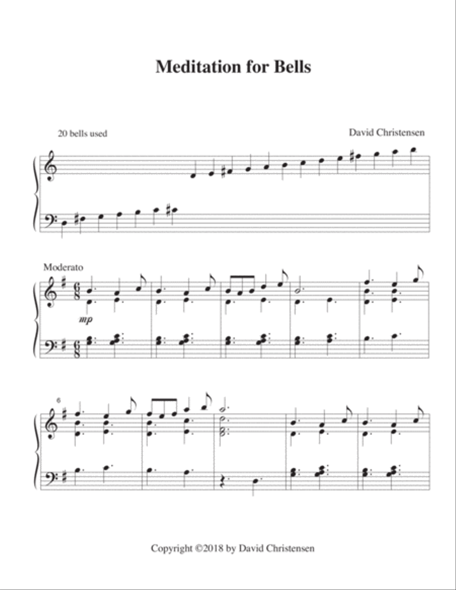 Meditation for Bells Handbell Choir scores gallery preview page 1