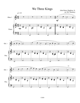 Book cover for We Three Kings (oboe solo) with optional piano accompaniment
