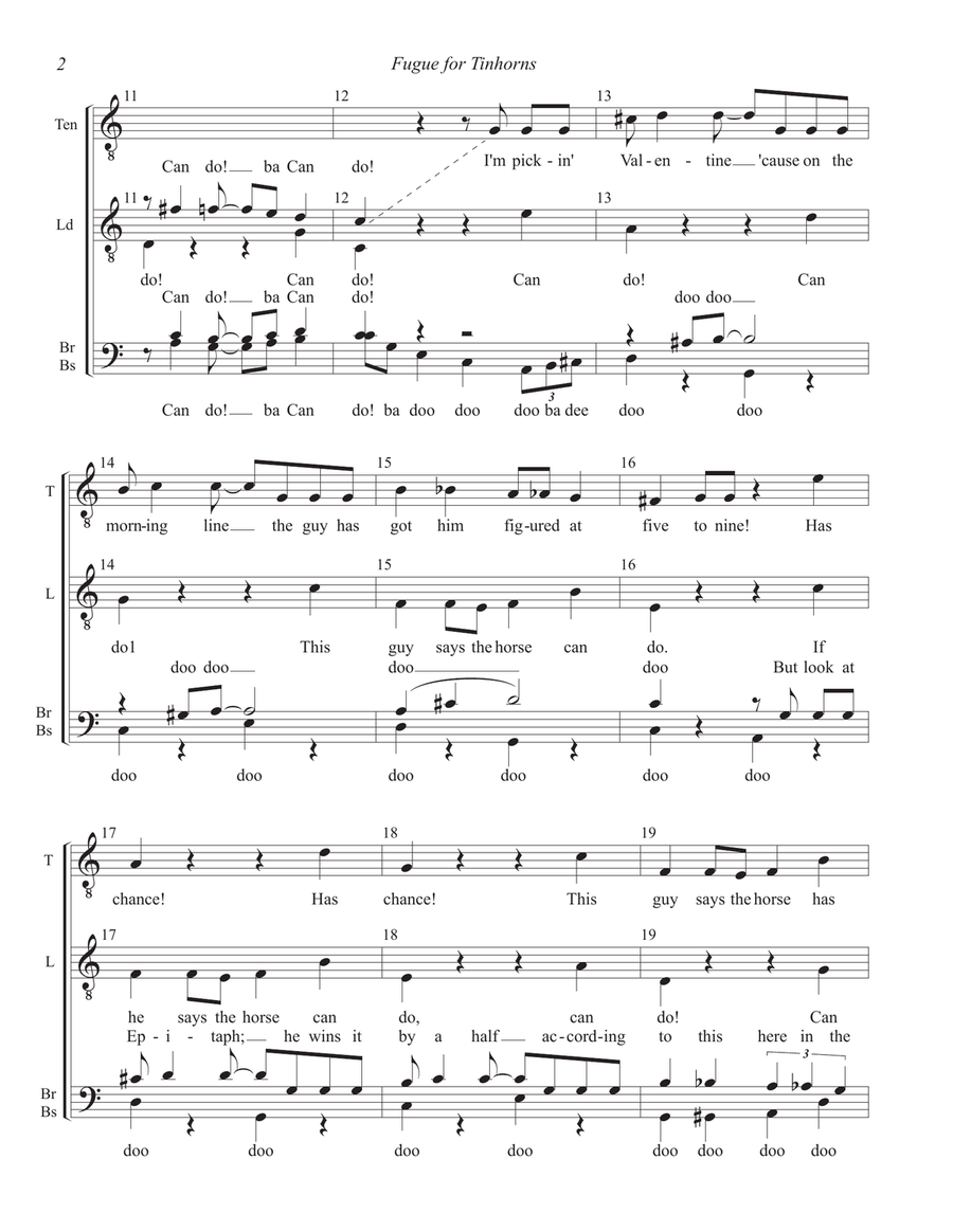 Fugue For Tinhorns TTBB scores gallery preview page 2