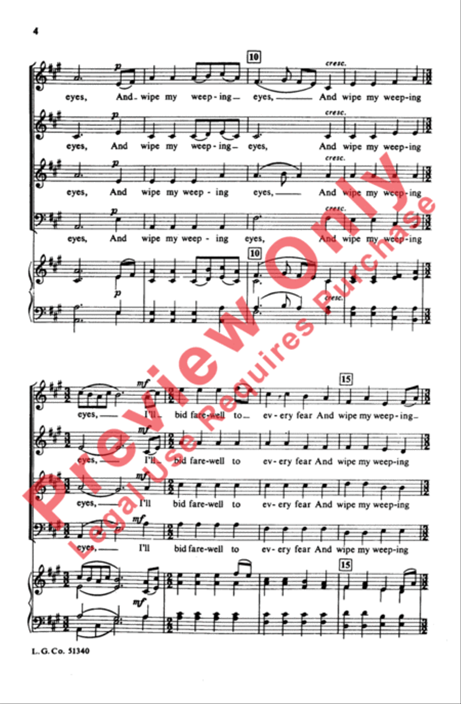 When I Can Read My Title Clear 4-Part scores gallery preview page 3