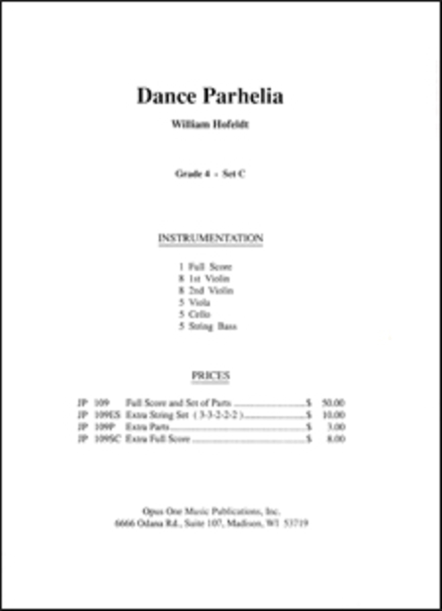 Dance Parhelia - Score String Orchestra scores gallery preview page 1