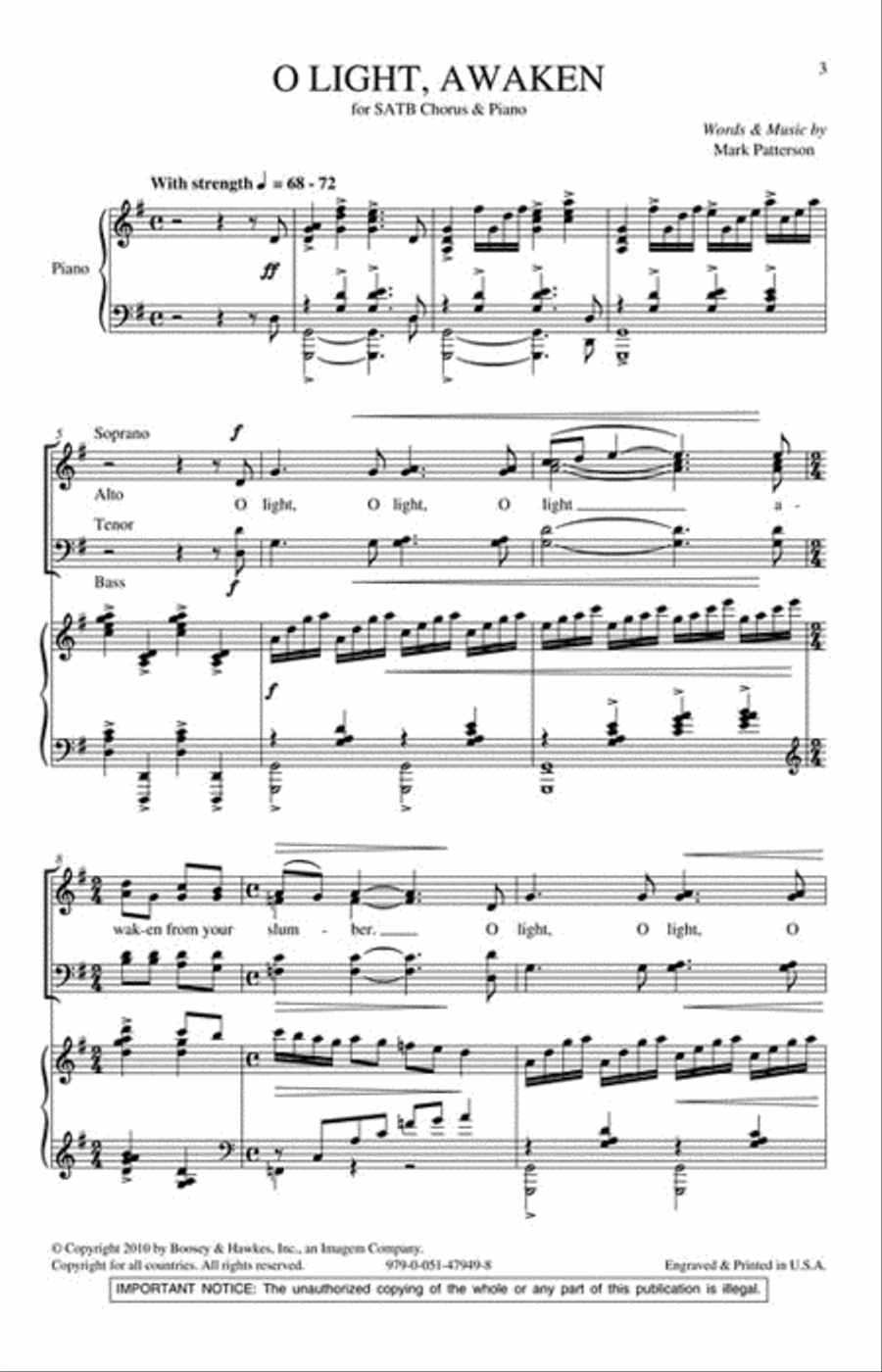 O Light, Awaken 4-Part scores gallery preview page 2