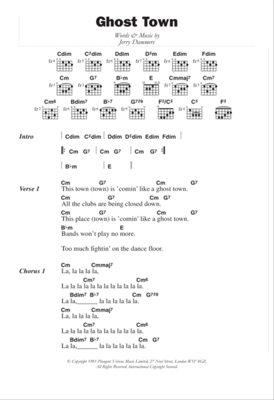 Ghost Town Ghost Town Guitar scores gallery preview page 1