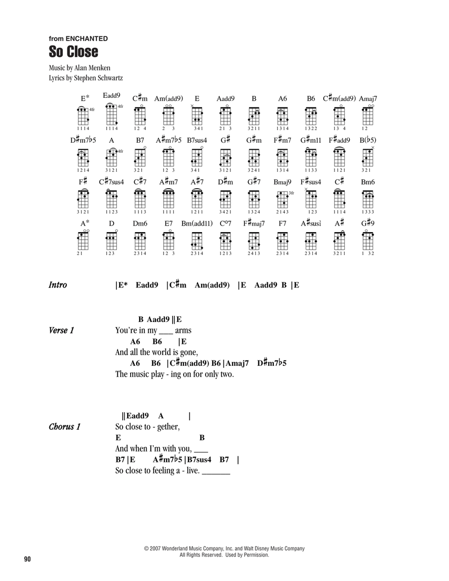So Close (from Enchanted) Ukulele scores gallery preview page 1