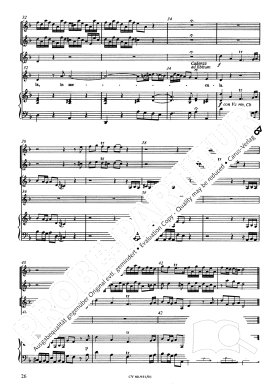 Magnificat in A 4-Part scores gallery preview page 33