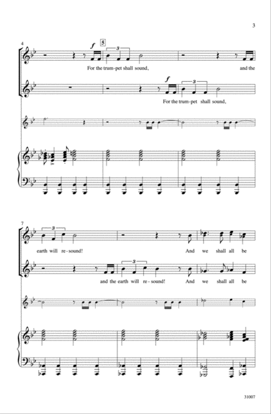 For the Trumpet Shall Sound 2-Part scores gallery preview page 3
