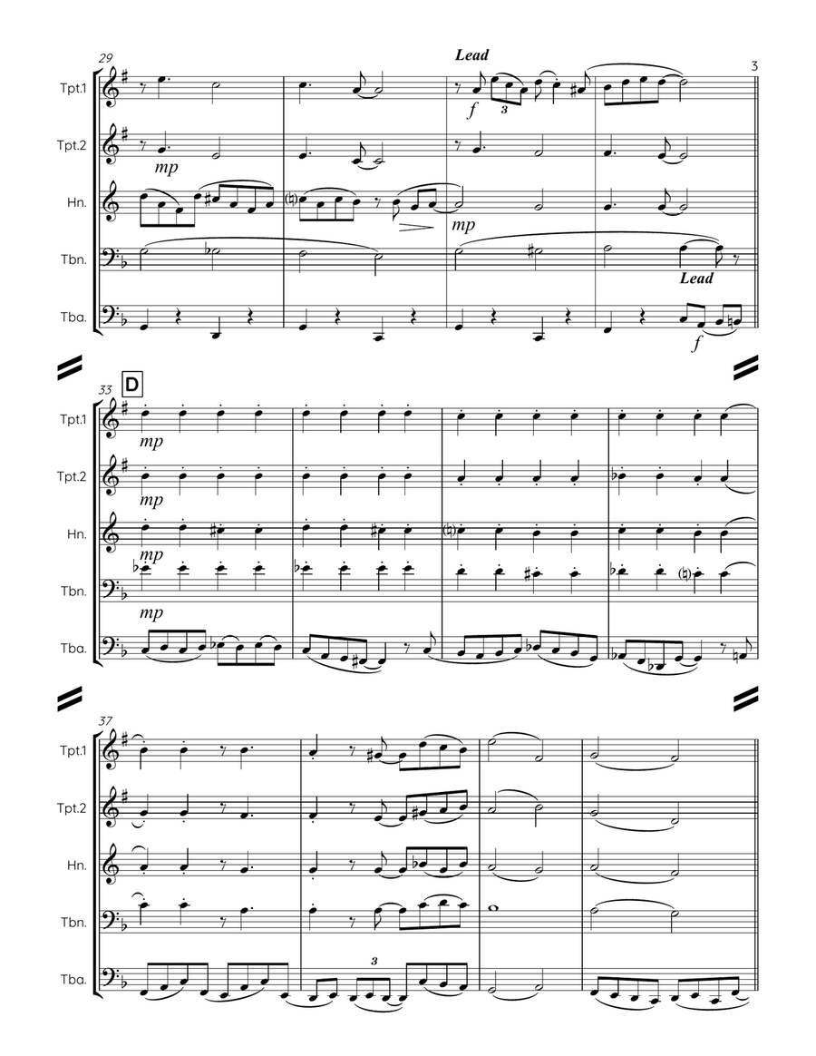 It's Been A Long, Long Time Brass Quintet scores gallery preview page 4