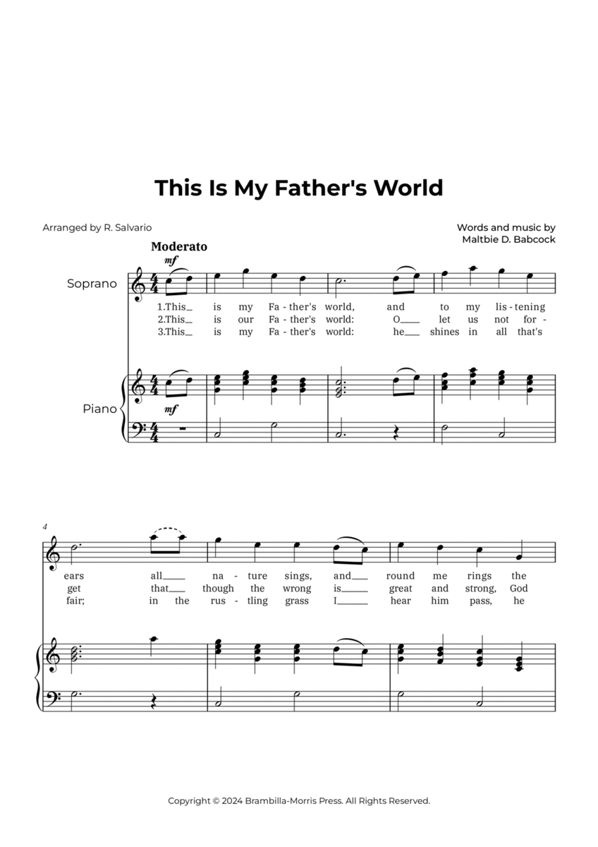 This Is My Father's World (Key of C Major) image number null