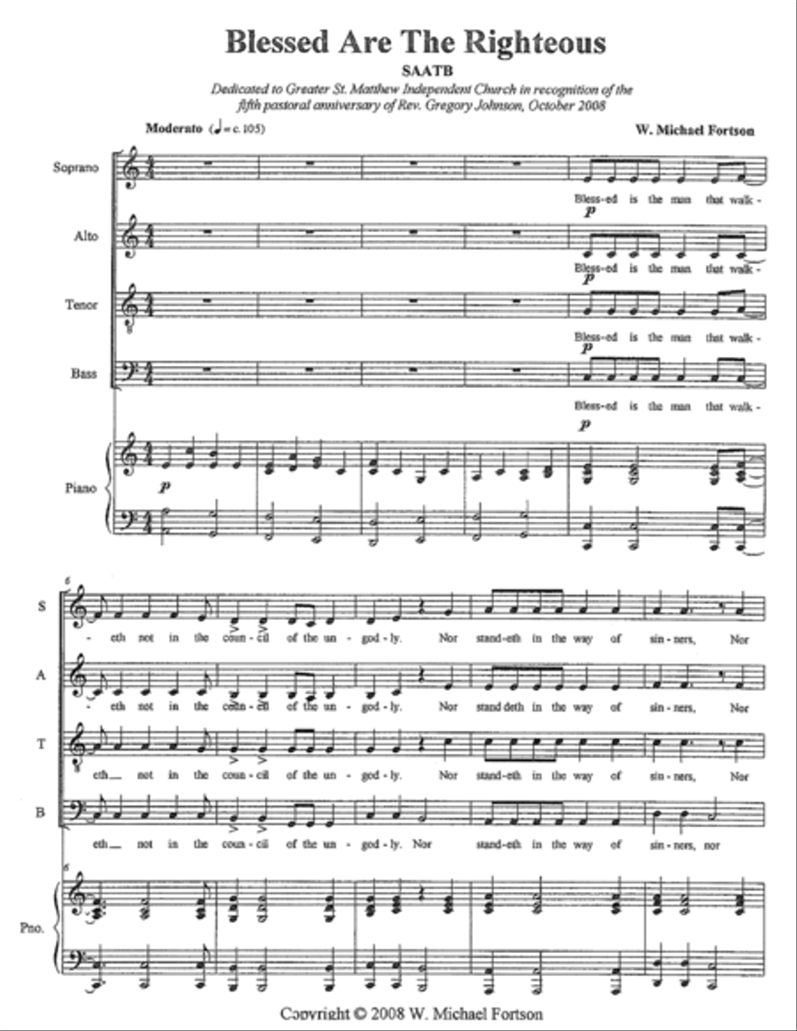Blessed Are The Righteous Divisi scores gallery preview page 1
