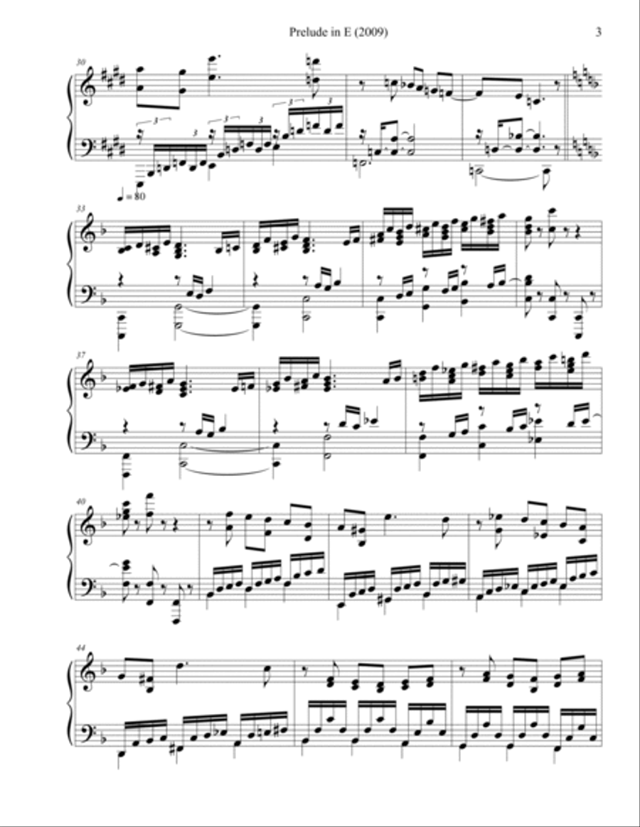 Prelude in E (2009) Piano Solo scores gallery preview page 3