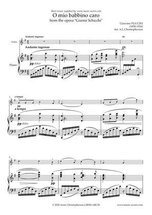 O Mio Babbino Caro - Violin and Piano