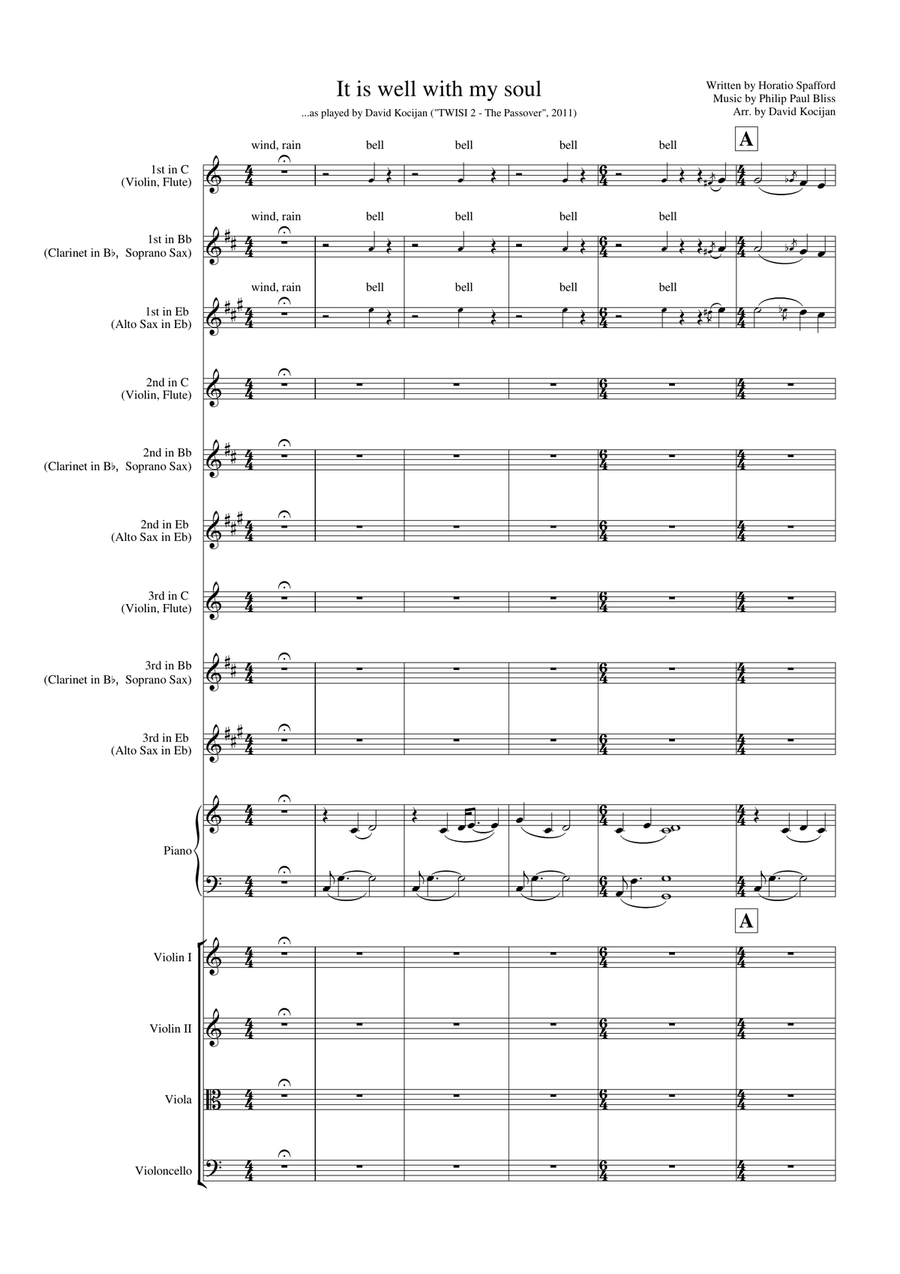 It is well with my soul (complete arrangement) Large Ensemble scores gallery preview page 1