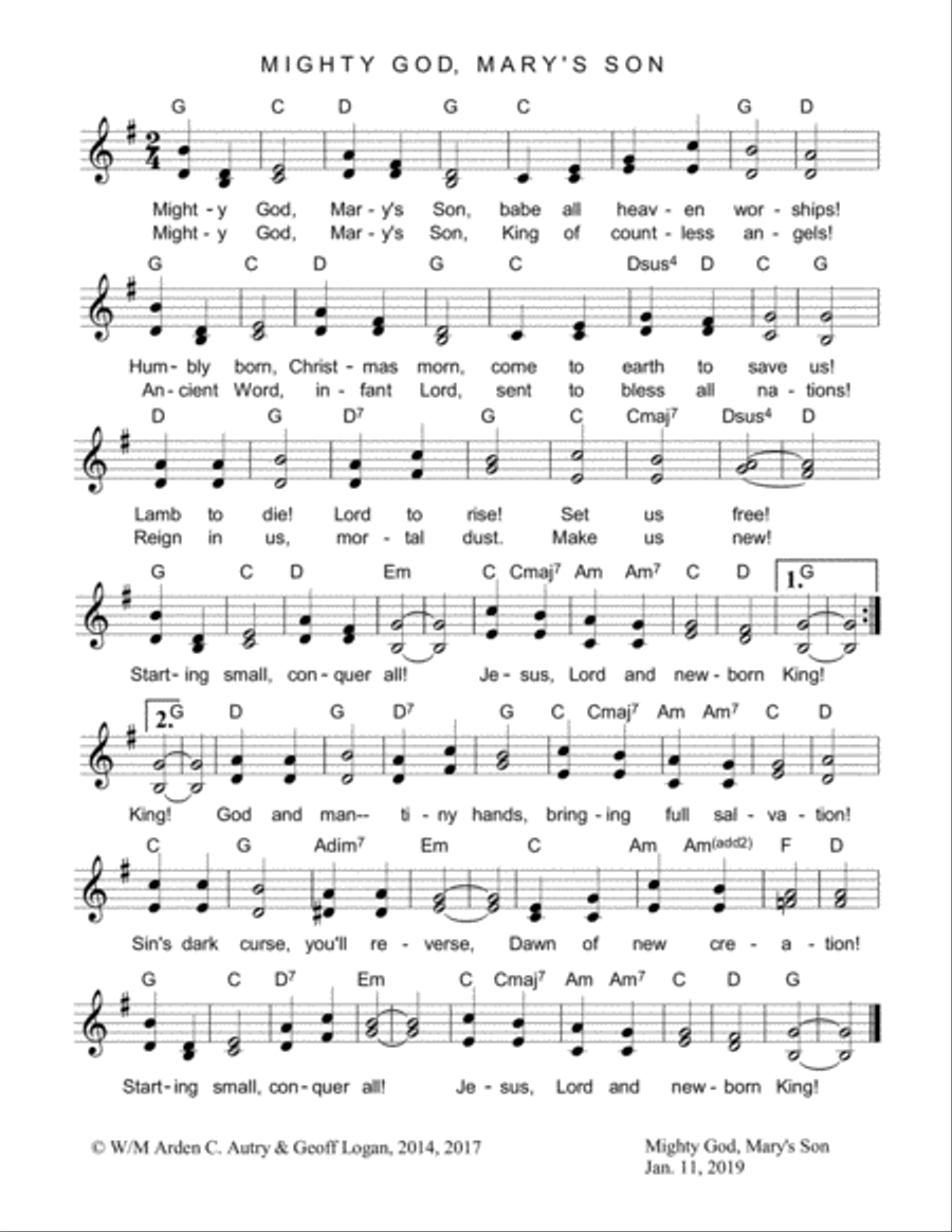 Mighty God, Mary's Son Vocal Duet scores gallery preview page 1