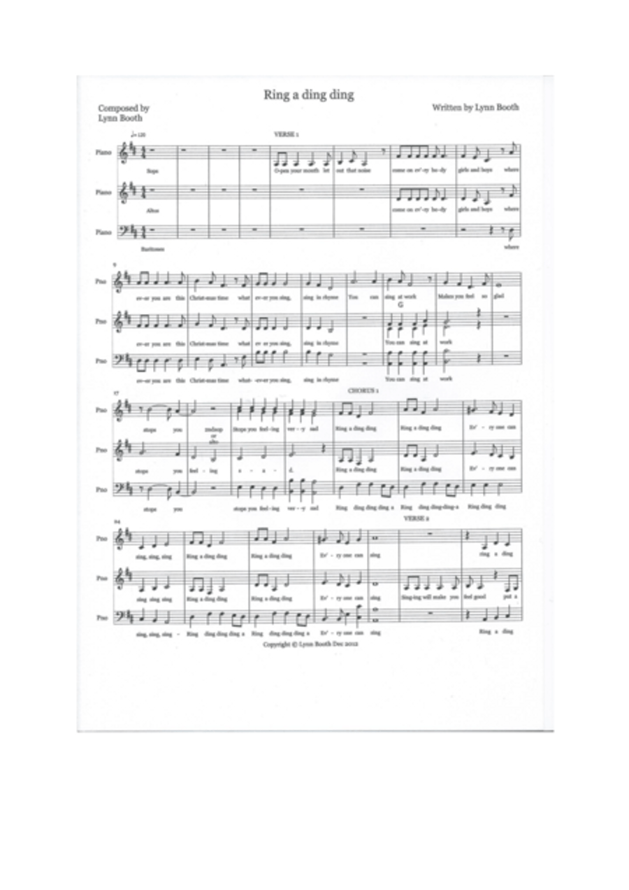 Ring A Ding Ding Voice Solo scores gallery preview page 1