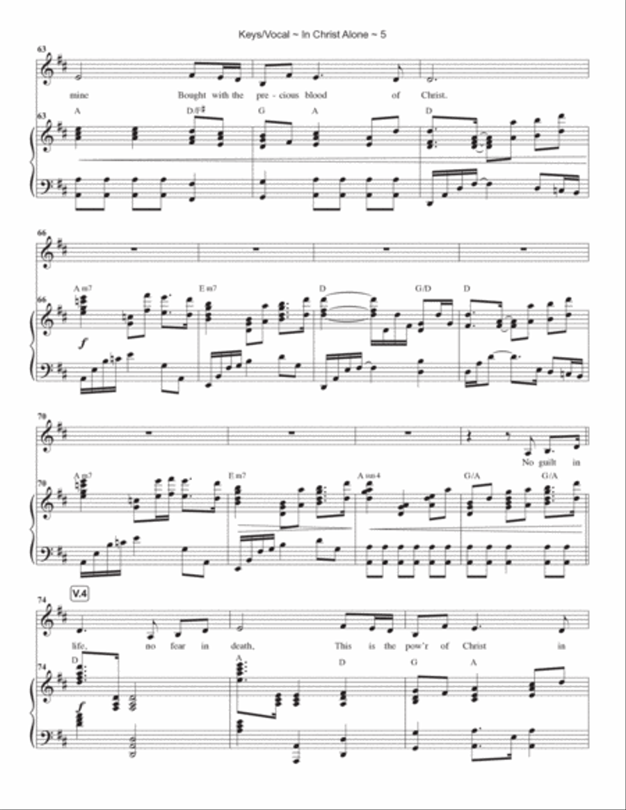 In Christ Alone Piano, Vocal, Guitar scores gallery preview page 6