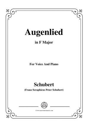 Book cover for Schubert-Augenlied,in F Major,for Voice&Piano