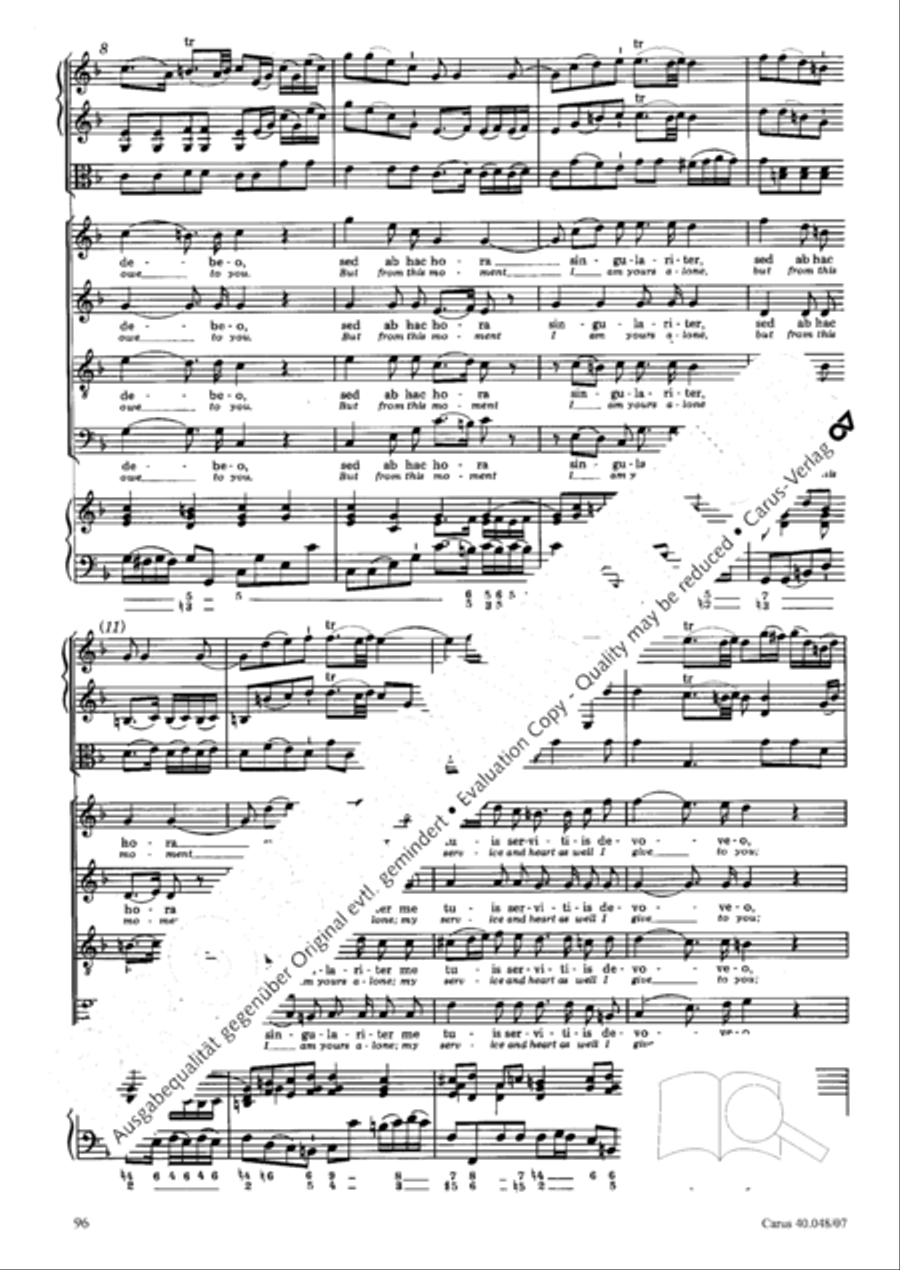 Regina coeli in B-Flat Major, K. 127 4-Part scores gallery preview page 97