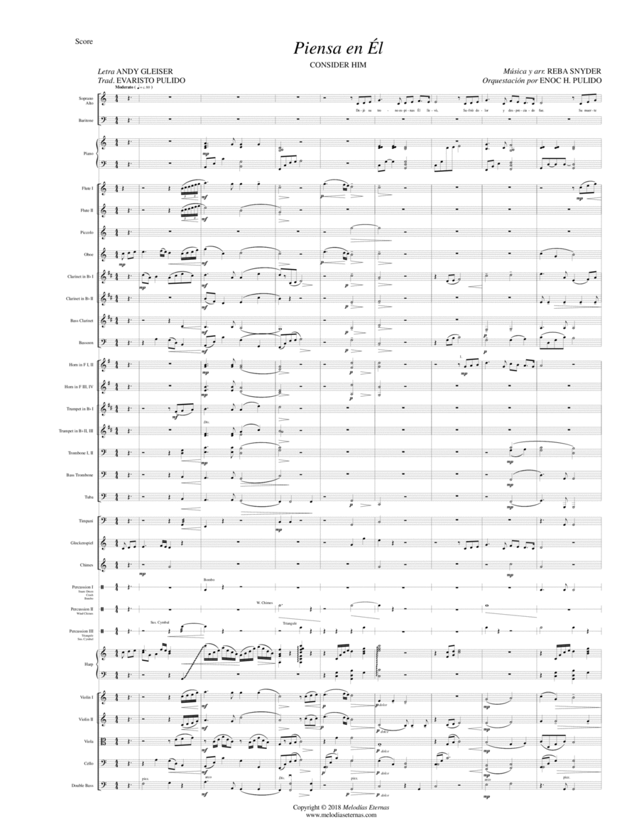 Piensa en él Full Orchestra scores gallery preview page 1