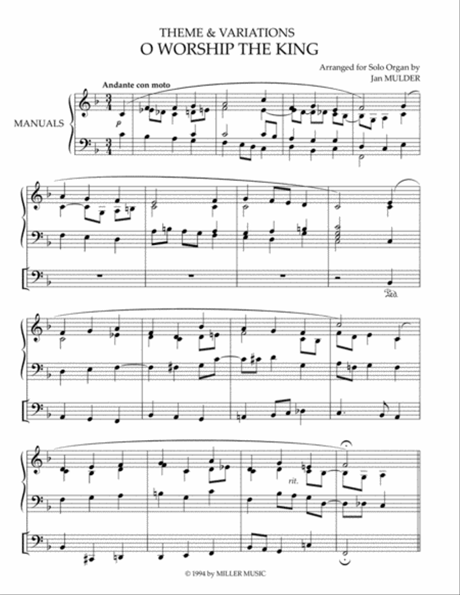 O Worship the King Organ scores gallery preview page 1