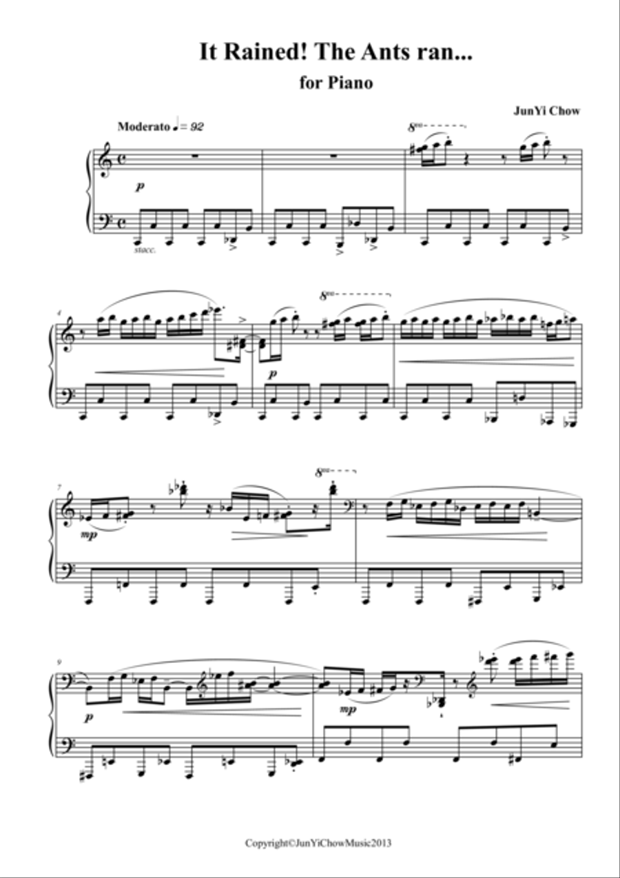 It Rained! The Ants Ran... Piano Solo scores gallery preview page 1