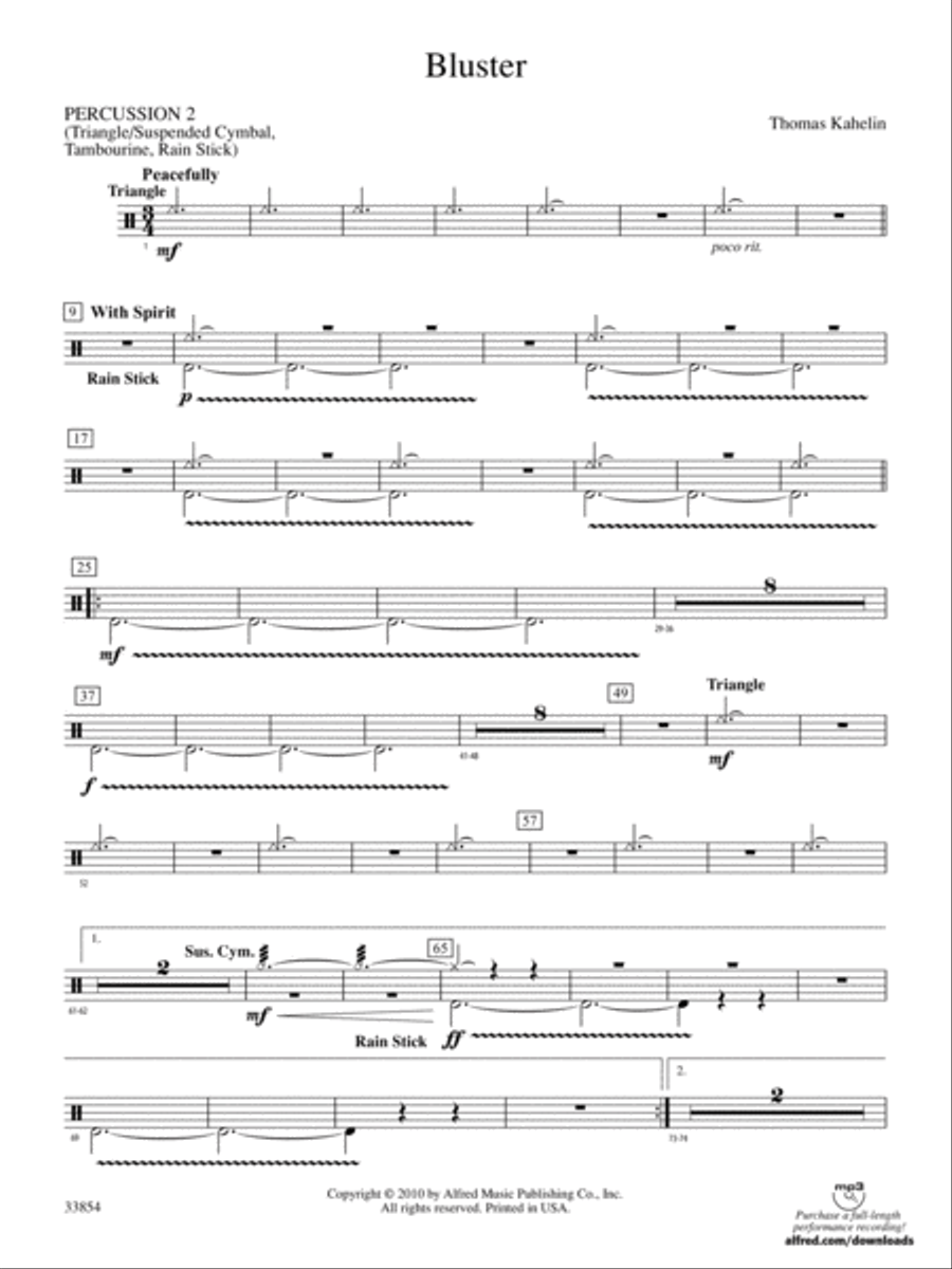 Bluster: 2nd Percussion Concert Band scores gallery preview page 1