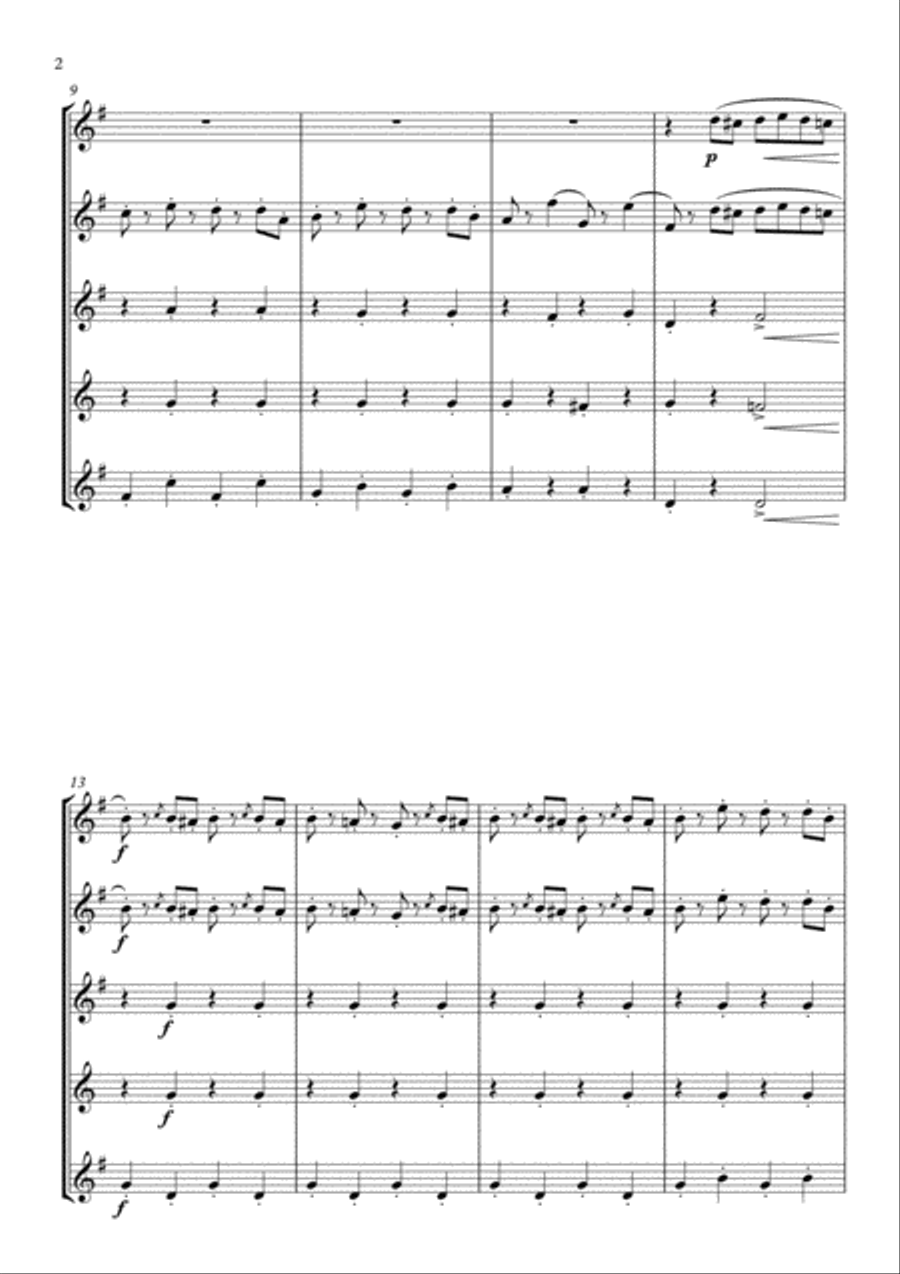 Radetzky March arranged for Flute Quintet Woodwind Quintet scores gallery preview page 4