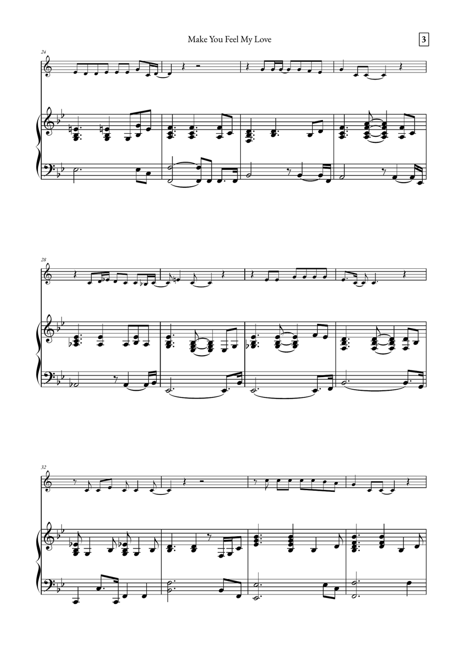 Make You Feel My Love B-Flat Trumpet scores gallery preview page 3
