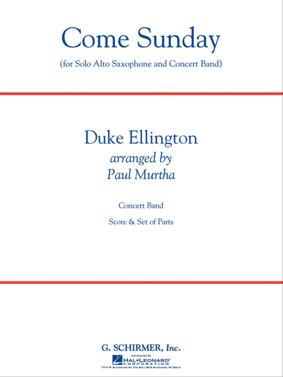 Book cover for Come Sunday (Alto Sax feature)