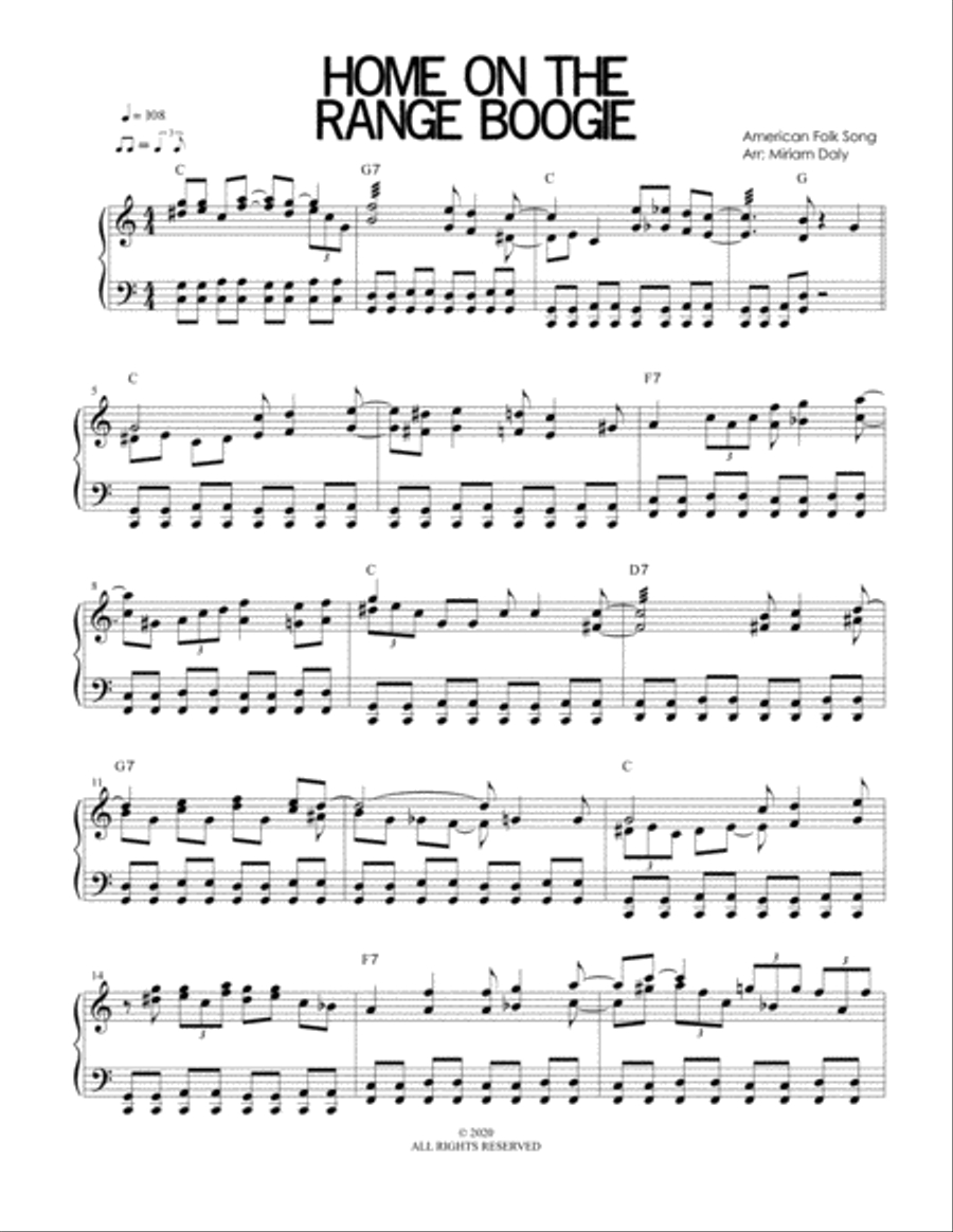 Home On The Range Boogie Piano Solo scores gallery preview page 2