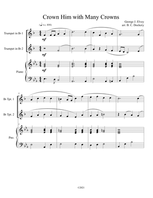 Crown Him with Many Crowns (trumpet duet) with optional piano accompaniment