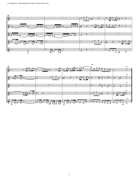 Fugue 16 from Well-Tempered Clavier, Book 1 (Clarinet Quintet) image number null