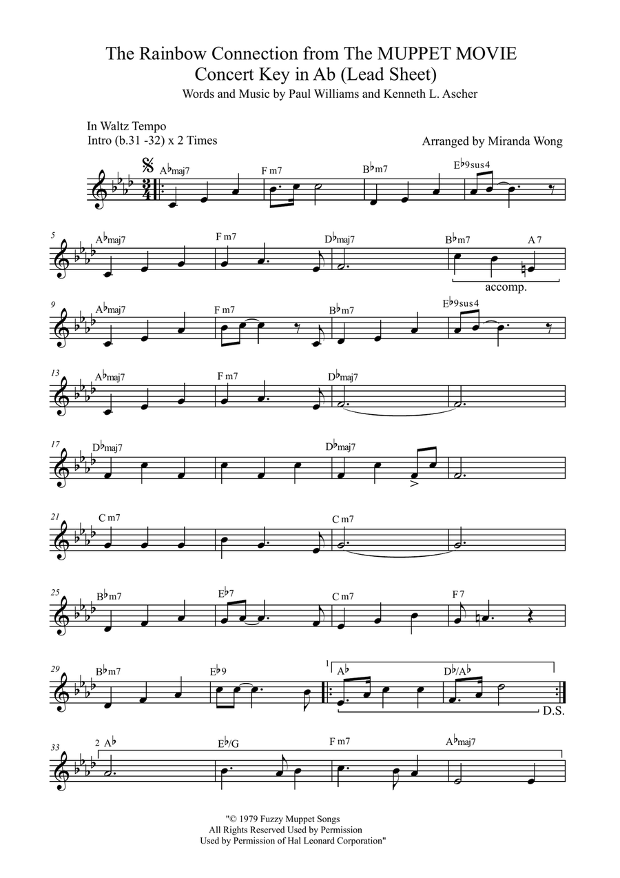 The Rainbow Connection Small Ensemble scores gallery preview page 1