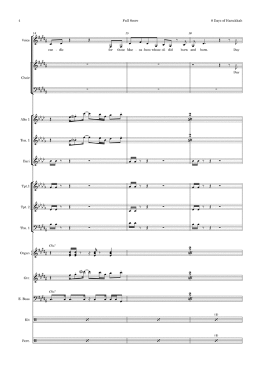 8 Days Of Hanukkah School and Community scores gallery preview page 4