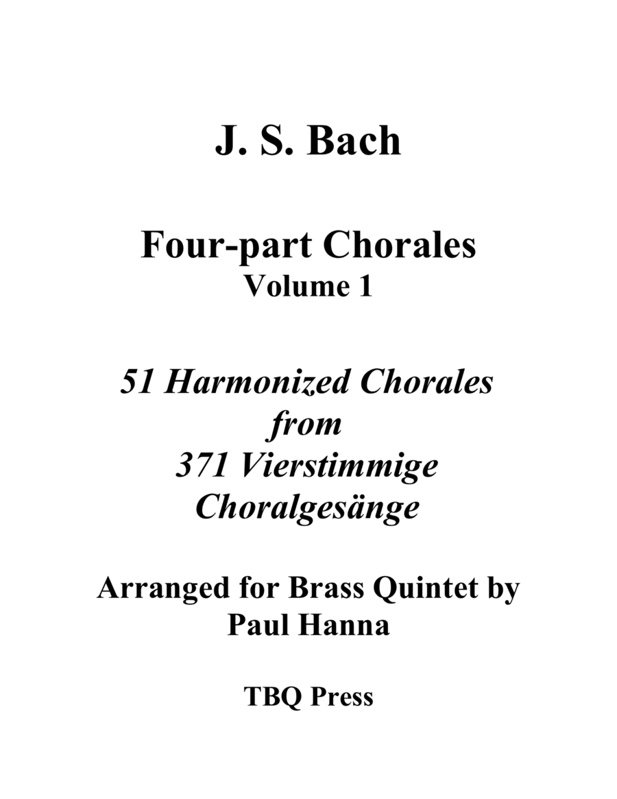 Four-part Chorales, Volume 1. 51 Harmonized chorales. 4-Part scores gallery preview page 1