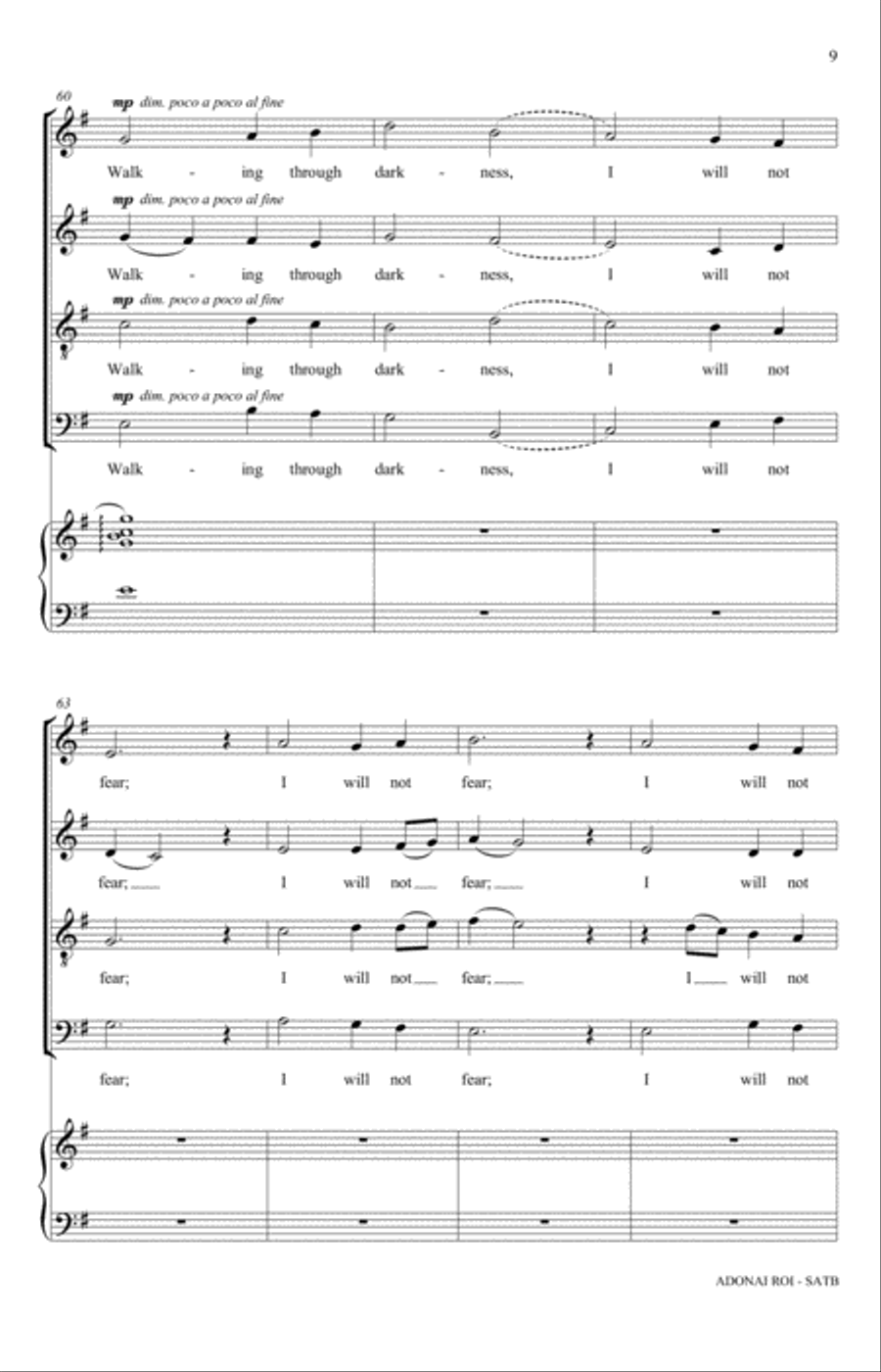 Adonai Roi (Psalm 23) (Rejoice: Honoring the Jewish Spirit) (arr. David Chase) 4-Part scores gallery preview page 9