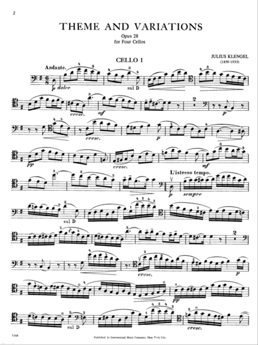 Theme & Variations, Opus 28 Cello scores gallery preview page 2
