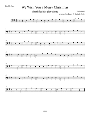 We Wish A Merry Christmas-simplified for beginner bassist. DOUBLE BASS PART FOR PLAY-ALONG TRACK