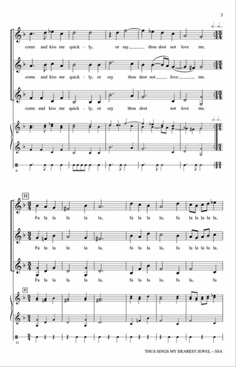 Thus Sings My Dearest Jewel SSA scores gallery preview page 3