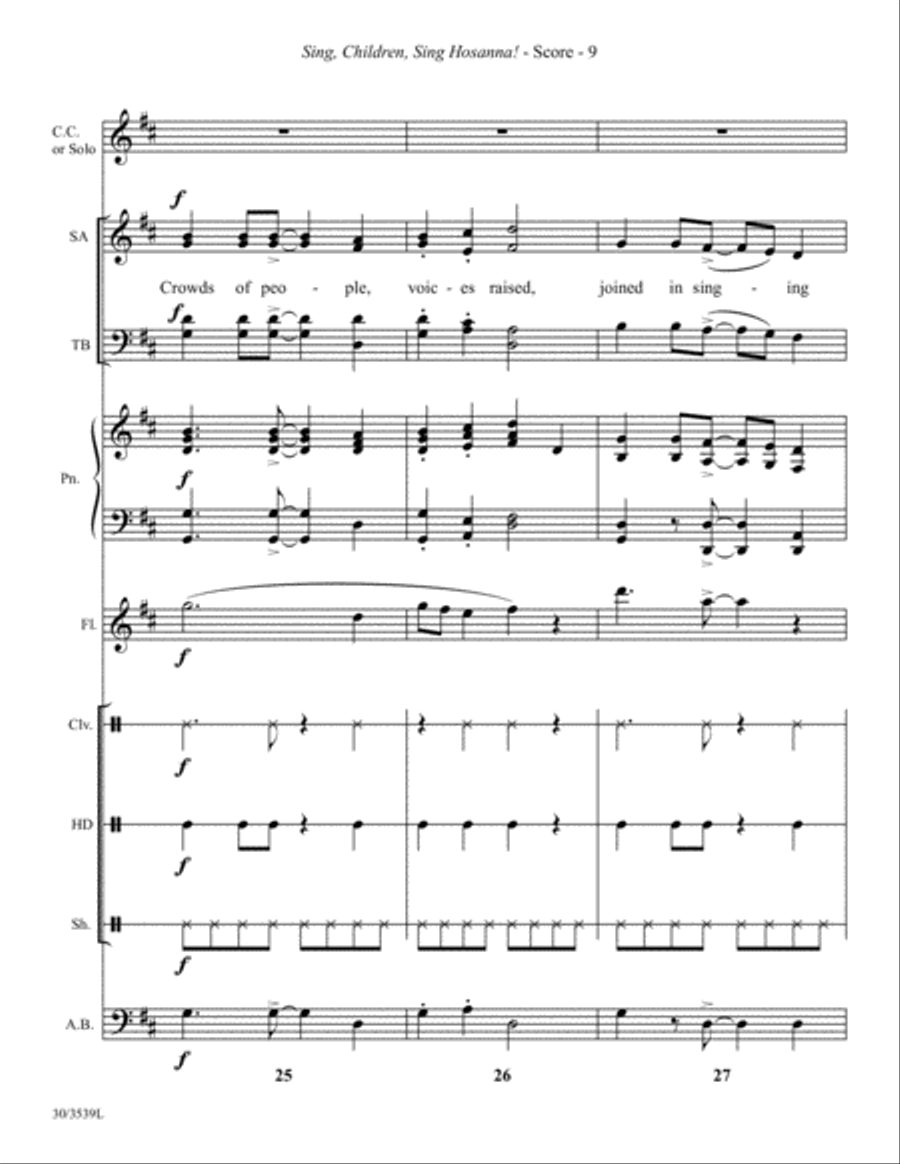 Sing, Children, Sing Hosanna! - Instrumental Ensemble Score and Parts Choir scores gallery preview page 10