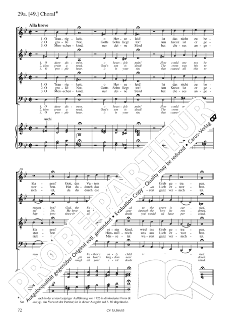 St. Mark Passion (Markus-Passion) 4-Part scores gallery preview page 73